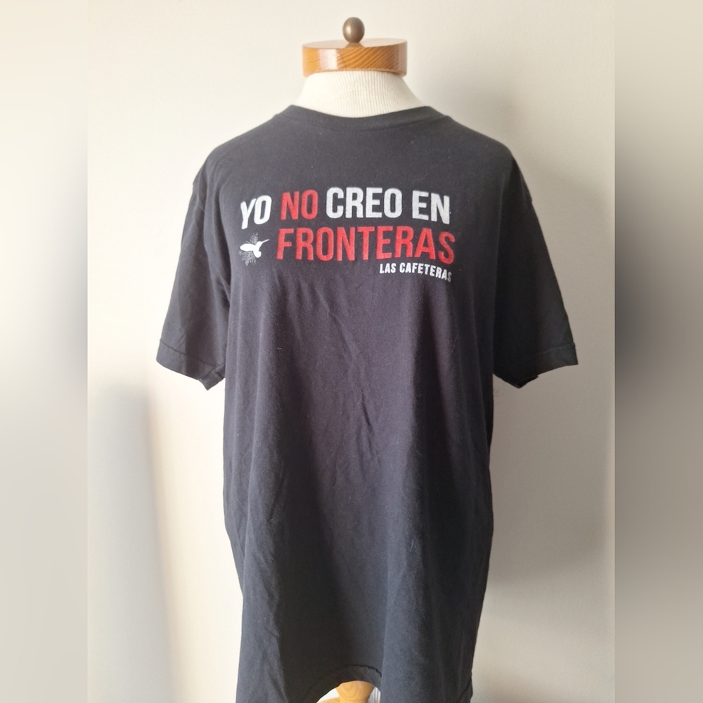Las Cafeteras Band T Shirt No Creo En Frontera Black Graphic Style Tee Shirts